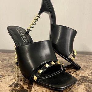 Cape Robbin Black Studded Women's Heels